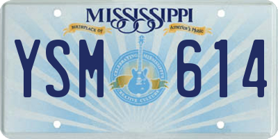 MS license plate YSM614