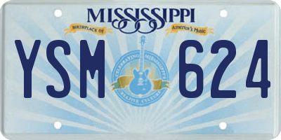 MS license plate YSM624