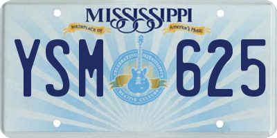 MS license plate YSM625