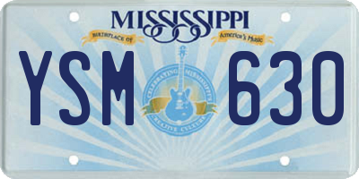 MS license plate YSM630