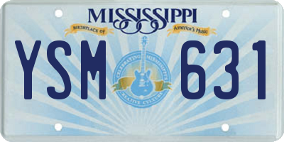 MS license plate YSM631