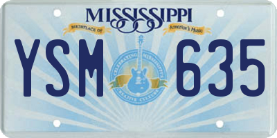 MS license plate YSM635