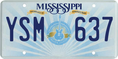 MS license plate YSM637