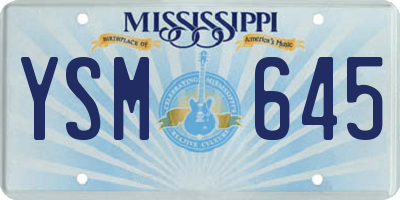 MS license plate YSM645