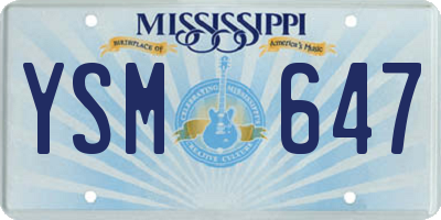 MS license plate YSM647