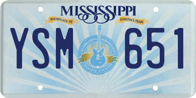 MS license plate YSM651