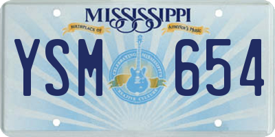 MS license plate YSM654