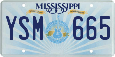MS license plate YSM665