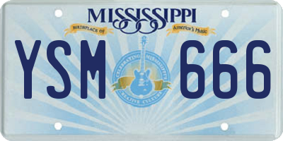 MS license plate YSM666
