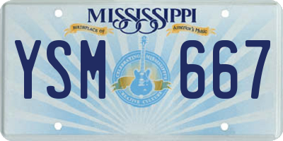 MS license plate YSM667