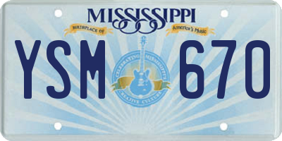 MS license plate YSM670