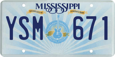 MS license plate YSM671