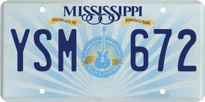 MS license plate YSM672
