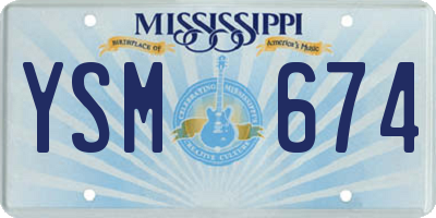 MS license plate YSM674