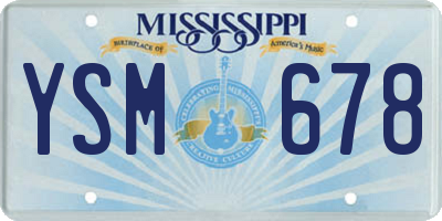 MS license plate YSM678