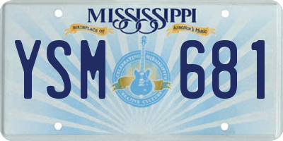 MS license plate YSM681