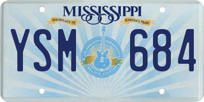 MS license plate YSM684