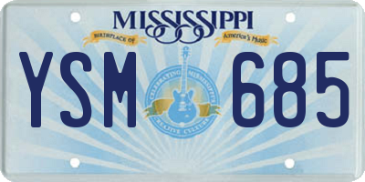MS license plate YSM685