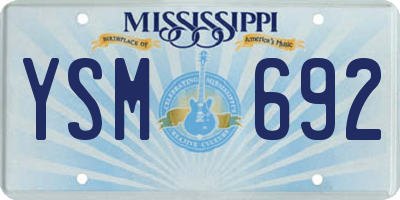 MS license plate YSM692
