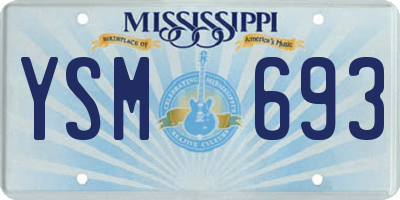 MS license plate YSM693