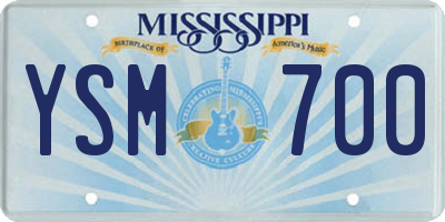 MS license plate YSM700