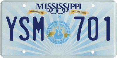 MS license plate YSM701