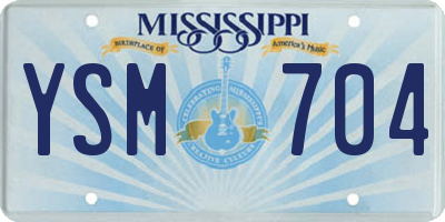 MS license plate YSM704