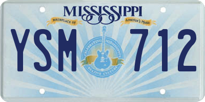 MS license plate YSM712