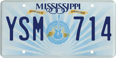 MS license plate YSM714