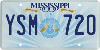 MS license plate YSM720