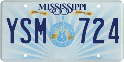 MS license plate YSM724
