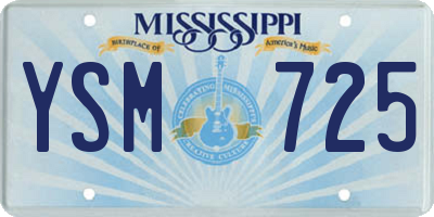 MS license plate YSM725