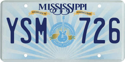 MS license plate YSM726
