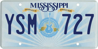 MS license plate YSM727
