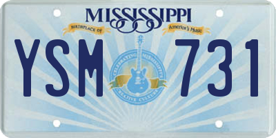 MS license plate YSM731