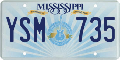MS license plate YSM735
