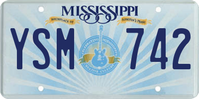 MS license plate YSM742