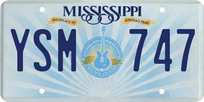 MS license plate YSM747