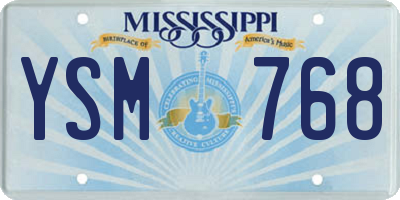 MS license plate YSM768