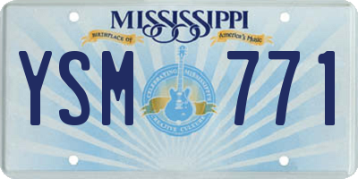 MS license plate YSM771