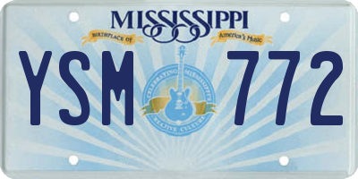MS license plate YSM772