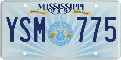 MS license plate YSM775