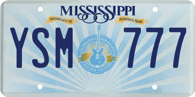 MS license plate YSM777