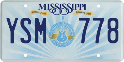 MS license plate YSM778