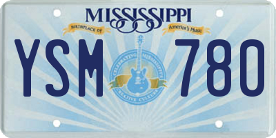 MS license plate YSM780