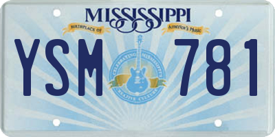 MS license plate YSM781