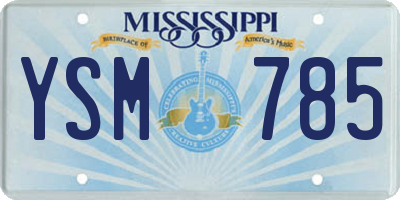 MS license plate YSM785