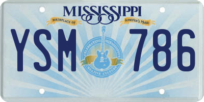 MS license plate YSM786