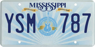 MS license plate YSM787