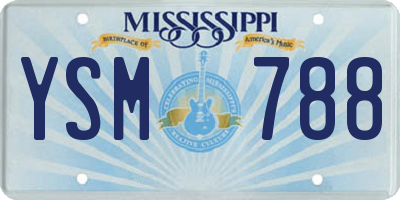 MS license plate YSM788